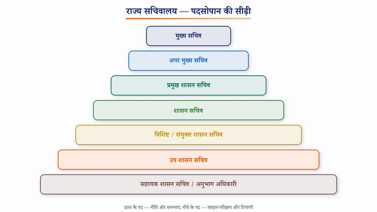 चित्र 10.4: राज्य सचिवालय का पदसोपान